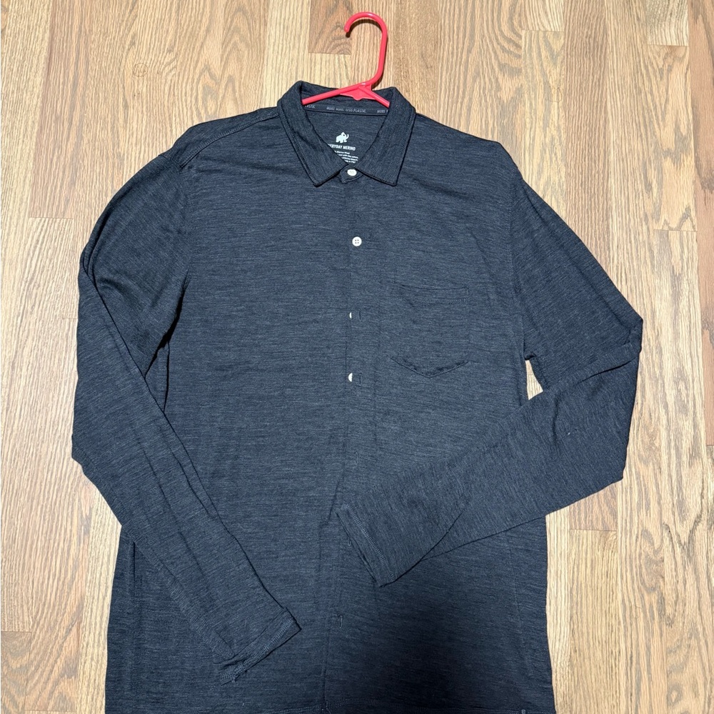 Woolly merino long sleeve button up